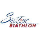Ski Tour Biathlon logga i blått och rött